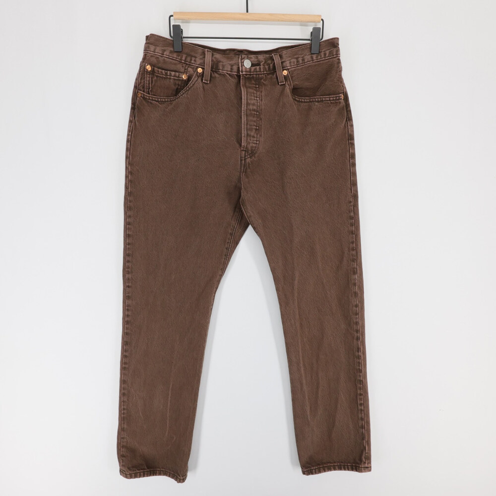 Levis 501 Jeans Womens 32x30 Brown Original Fit Button Fly Straight Leg Premium